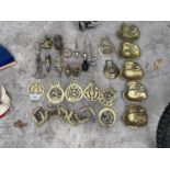 VINTAGE HORSE BRASSES, DOOR KNOCKERS, BARREL TAPS AND ORIENTAL BRASS PIN TRAYS