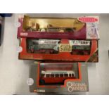 A COLLECTION OF THREE VEHICLES TO INCLUDE CORGI MINIBUS ETC