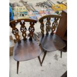TWO ERCOL ELM DINING CHAIRS