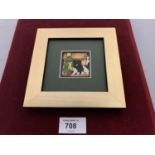 A MOORCROFT KING CHARLES SPANIEL FRAMED PLAQUE