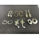 SIX PAIRS OF SILVER EARRINGS