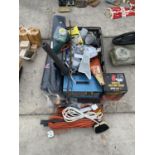 VARIOUS HARDWARE - WATERING CAN, EXTENSION CABLES, SAWS ETC