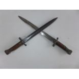 TWO BRITISH 1887 BAYONETS, 28CM AND 29.5CM BLADES