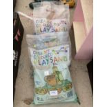 THREE BAGS OF CHILDRENS CREATIVE COLOURED PLAY SAND