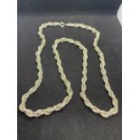 A BOXED ORNATE SILVER TWISTED LONG NECKLACE