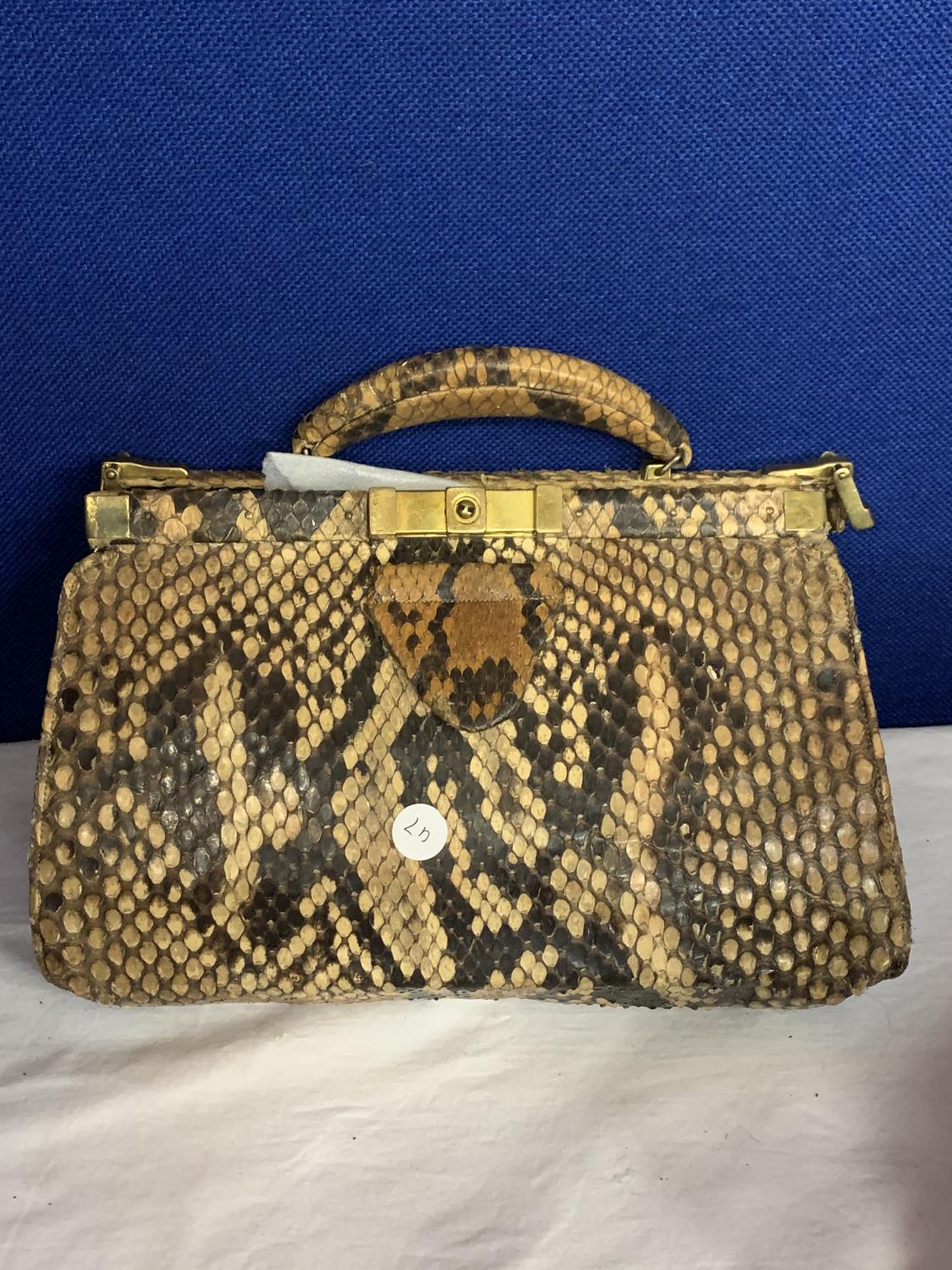 TWO VINTAGE HANDBAGS ONE CROCODILE AND THE OTHER SNAKESKIN - Image 4 of 5