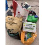 A QUANTITY OF CAT LITTER, DOG FOOD ETC