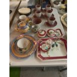 AN ASSORTMENT OF POTTERY TO INCLUDE LUSTRE TEA WARE AND TRINKET BOXES