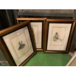 THREE LARGE FRAMED PRINTS OF VICTORIAN FIGURES TO INCLUDE 'THE EARL OF BANTRY' ETC