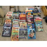 A LARGE QUANTITY OF VINTAGE BOOKS TO INCLUDE VICTOR, EAGLE, STAR TREK, MANDY, RUPERT, WHIZZER AND