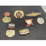 SEVEN VARIOUS RUSSIAN BADGES