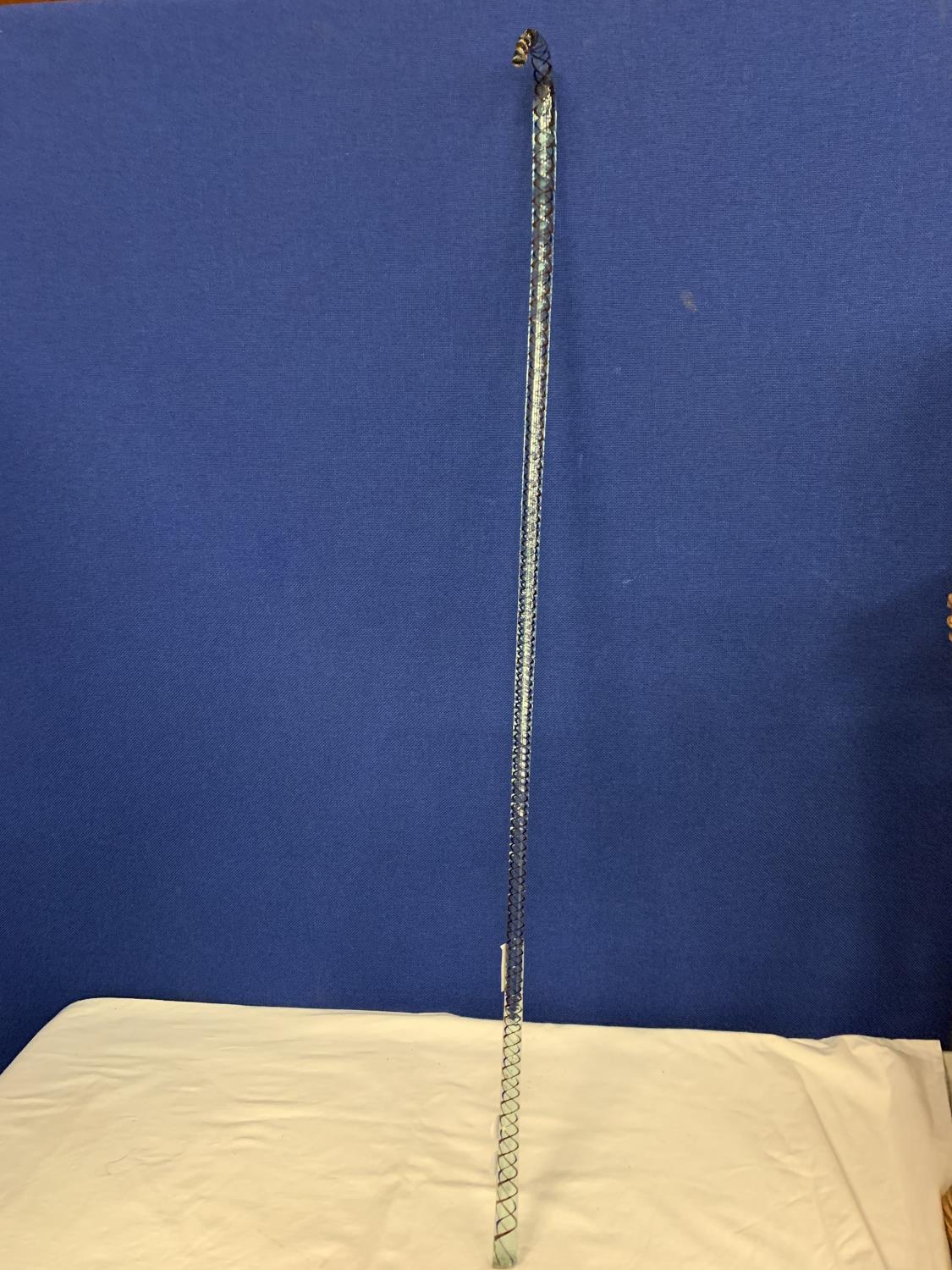 A GLASS BARLEY TWIST WALKING STICK