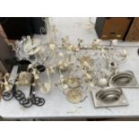 A LARGE ASSORTMENT OF LIGHT FITTINGS TO INCLUDE DECORATIVE CEILING LIGHTS AND SOME WALL MOUNTED