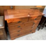 A MODERN PINE CHEST OF FOUR DRAWERS, 42" WIDE