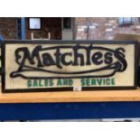 A MATCHES SALES AND SERVICE ILLUMINATED LIGHT BOX SIGN
