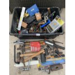 A LARGE QUANTITY OF HAND TOOLS TO INCLUDE HAMMERS, MALLETS, FILE SET ETC.