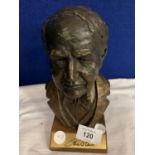 A SMALL RESIN BUST OF THOMAS EDISON