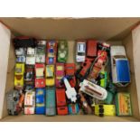 AN ASSORTMENT OF DIE CAST TOY VEHICLES TO INCLUDE CARS AND VANS