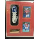 A FRAMED AND SIGNED ROBIN VAN PERSIE FOOTBALL BOOT FROM THE 2012-13 SEASON WITH CERTIFICATE