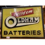 A 'I TOLD EM' OLDHAM BATERIES ILLUMINATED LIGHT BOX ADVERTISING SIGN