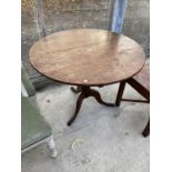 A GEORGE III OAK TRIPOD TABLE, 36" DIAMETER WITH TILT TOP