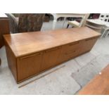 A MEREDEW TEAK SIDEBOARD WITH FOUR DOORS AND TWO DRAWERS
