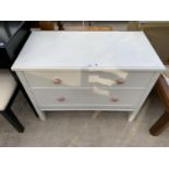 A PAINTED CHEST OF TWO DRAWERS