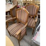 A PAIR OF ELBOW CHAIRS (TO MATCH SIX PREVIOUS LOTS)