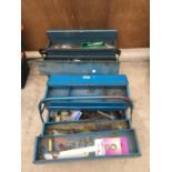 TWO CONCERTINA TOOL BOXES WITH CONTENTS