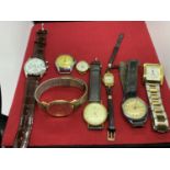 EIGHT VARIOUS WATCHES TO INCLUDE AN ANTIMAS 17 JEWEL, INGERSOL LEADER, SEKONDA 23 JEWELS, HIRCO ETC