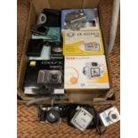 AN ASSORTMENT OF CAMERA EQUIPMENT TO INCLUDE A KODAK EASYSHARE AND A NIKON