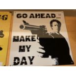 A 'GO AHEAD MAKE MY DAY' MAN CAVE SIGN
