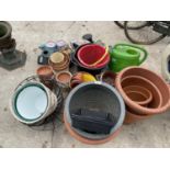 VARIOUS PLANTERS AND GARDEN ITEMS