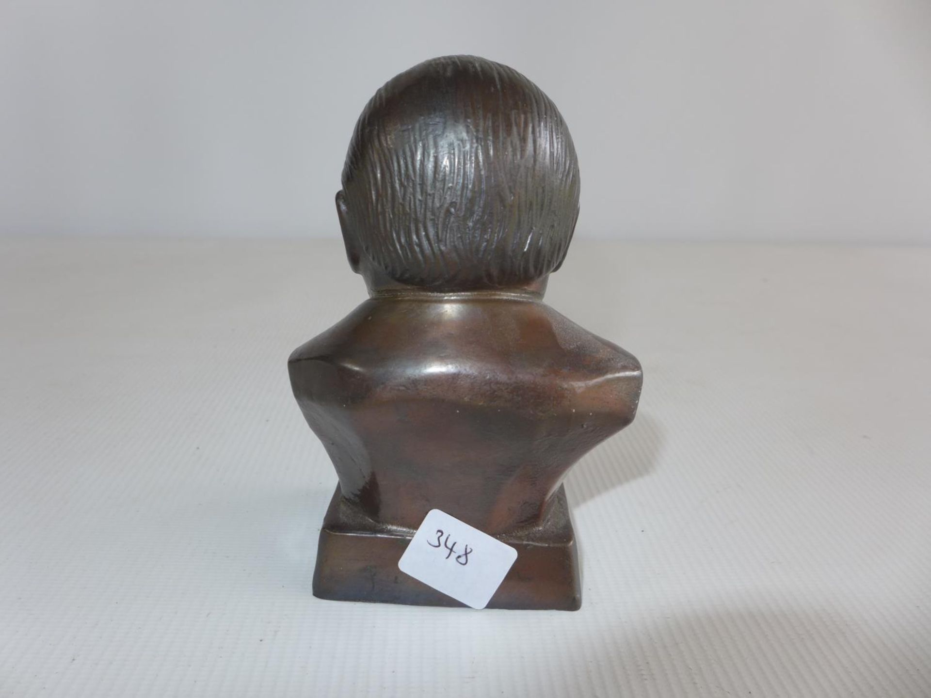 A BRONZE BUST OF WINSTON CHURCHILL, HEIGHT 13CM - Image 3 of 4