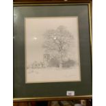 A GELDART FRAMED AND SIGNED LIMITED EDITION PRINT 75/600 GELDART OF 'NETHER ALDERLEY CHURCH'