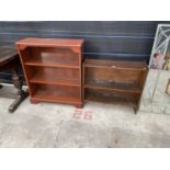 TWO OPEN BOOKCASES