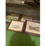 FOUR FRAMED PRINTS DEPICTING PASTORAL SCENES