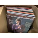 A BOX OF ASSORTED RECORDS TO INCLUDE 'TONY BENNETT' AND 'ANDY WILLIAMS'