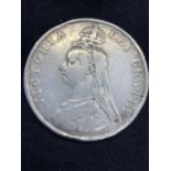 A SILVER VICTORIAN 1889 DOUBLE FLORIN