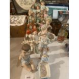 AN ASSORTMENT OF CERAMIC VICTORIAN FIGURES