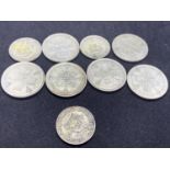 NINE PART SILVER COINS