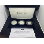 A BOXED SET OF THE YEAR OFTHE THREE KINGS 80TH ANNIVERSARY SOLID SILVER PROOF COIN COLLECTION