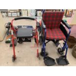 A Z-TEC WHEELCHAIR AND FURTHER MOBILITY WALKER/SHOPPER SEAT