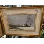 A FRAMED WATERCOLOUR OF A WINTERS SCENE SIGNED DOUGLAS HYSLOP