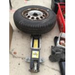 A 1.5 TONNE HYDRAULIC TROLLEY JACK, MICHELIN SPARE WHEEL