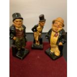 THREE ROYAL DOULTON MINATURE CHARLES DICKENS FIGURES