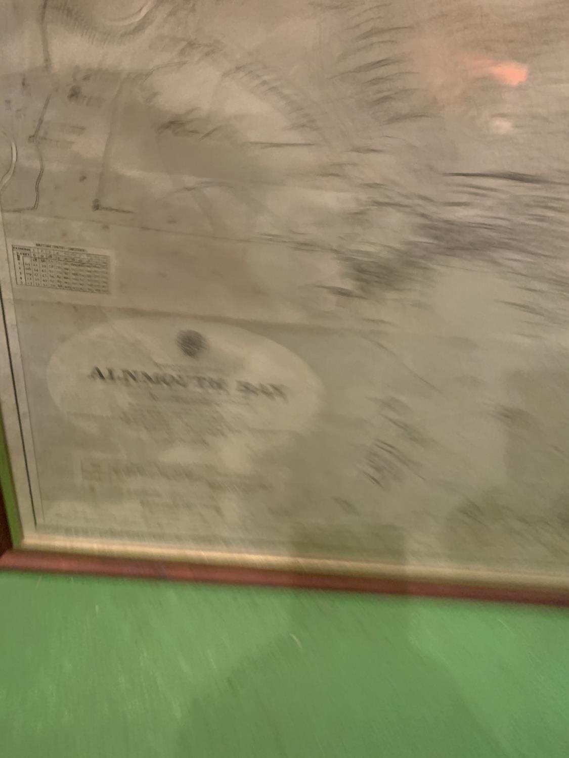 A LARGE FRAMED MAP OF ALNMOUTH BAY - Bild 2 aus 2