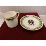 A ROYAL WORCESTER COMMEMORATIVE THE REMEMBER NELSON COLLECTION CUP AND SAUCER