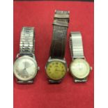 THREE VINTAGE WRIST WATCHES IN WORKING ORDER