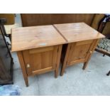 TWO PINE BEDSIDE CABINETS
